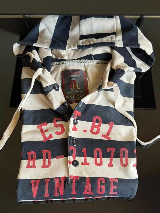 Camisola de Capuz Zara às Riscas com Bolso Canguru