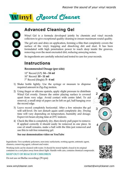 Żel do czyszczenia płyt winylowych - advanced cleaning gel 500 ml