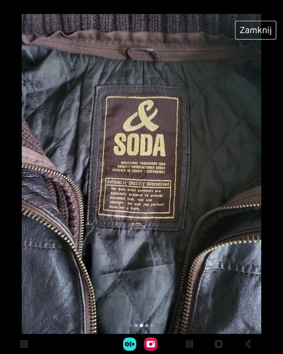 Męska ocieplana kurtka skórzana Soda rozm L