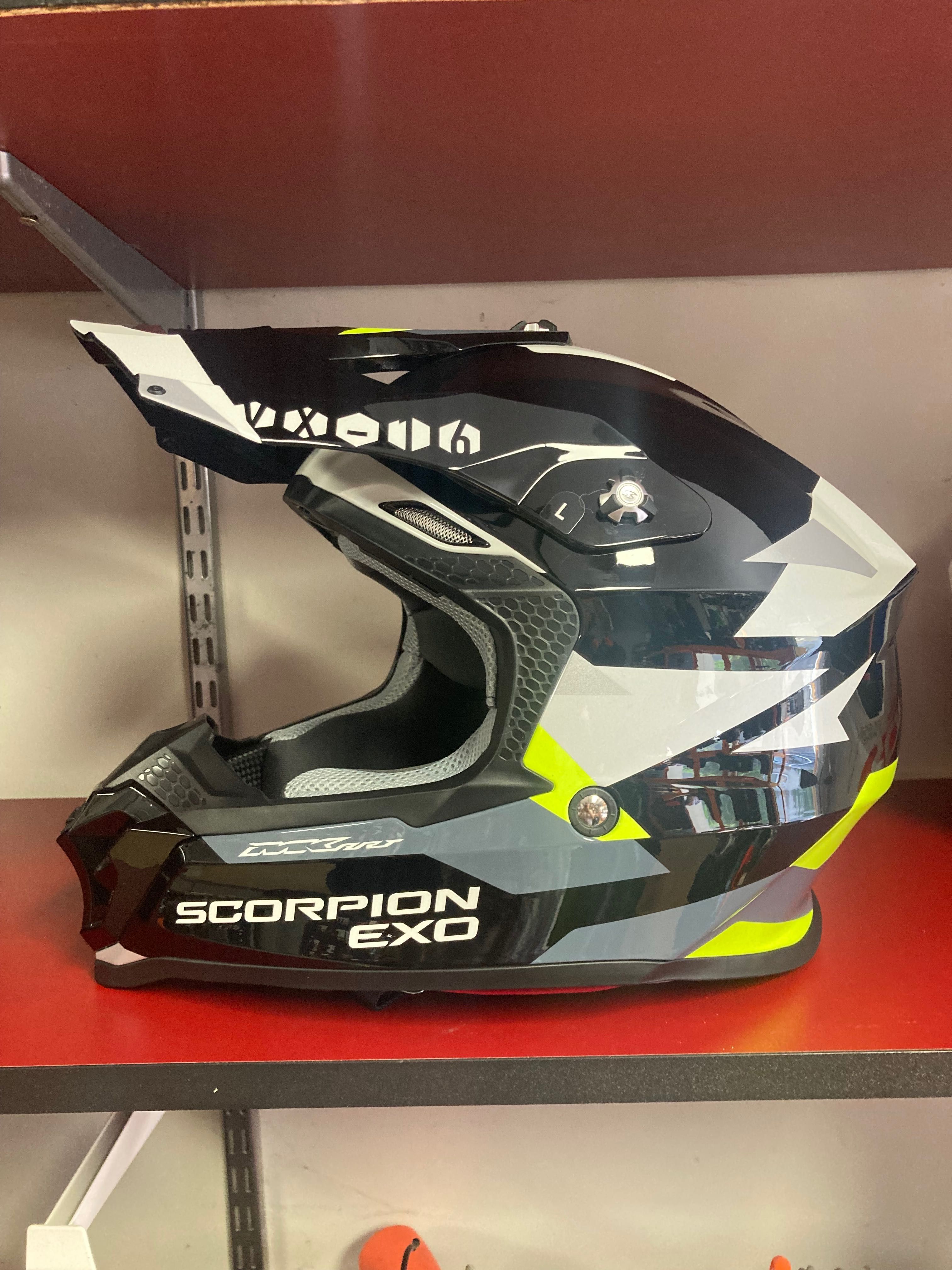 Kask Cross Enduro Quad na hulajnogę Scorpion VX-16 AIR z Pompką