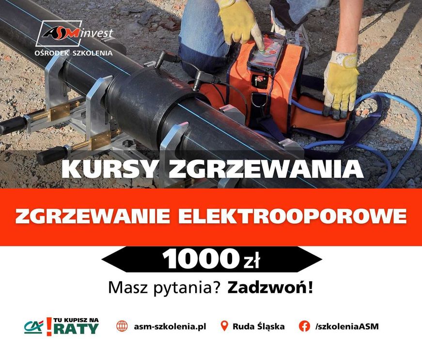 Kurs zgrzewania elektrooporowego mufowe plastików PE/PP spawanie rur