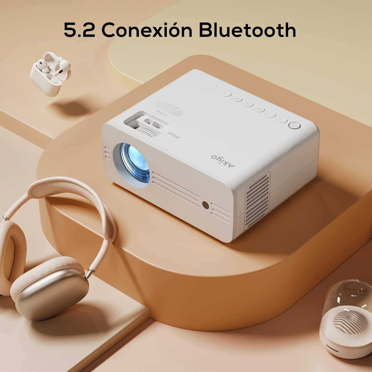 Projetor portátil 5G WiFi Bluetooth com tripé