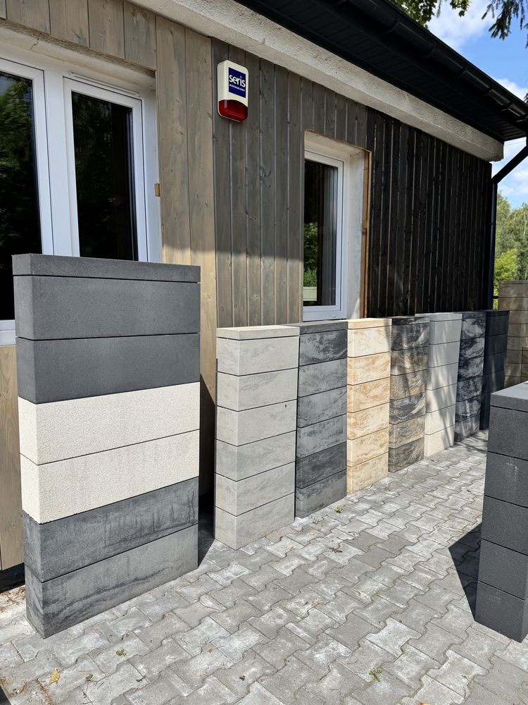 Pustak ogrodzeniowy 80x20x25 Konekt LANG Biały nowoczesny dom