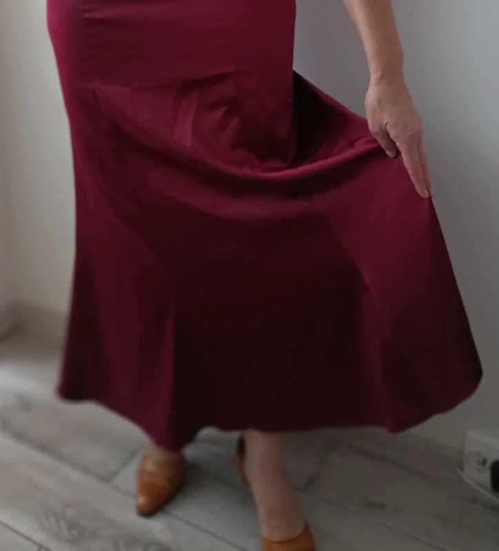 Hiszpanka długa kobieca sukienka rozmiar 38 M satyna poliestrowa
