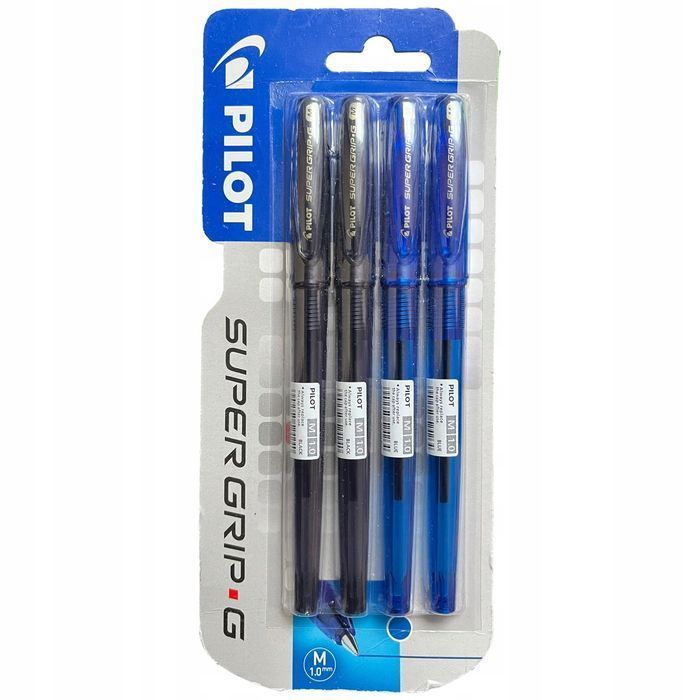 Pilot Super Grip G Fine 4X Długopis Olejowy Ze Skuwką Niebieski Czarny