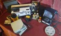 projector, editor, gravador e acessórios de 8mm
