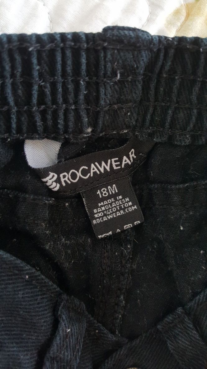 2 pary spodni jeansy Rocawear i polarowe Carter's r.18m 86cm