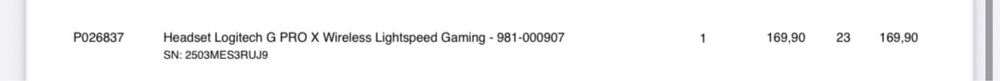 Headset Logitech G PRO X Wireless Lightspeed Gaming
