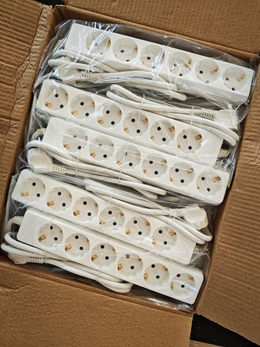 20 sztuk ! NOWE Przedłużacze 6 polowe schuko