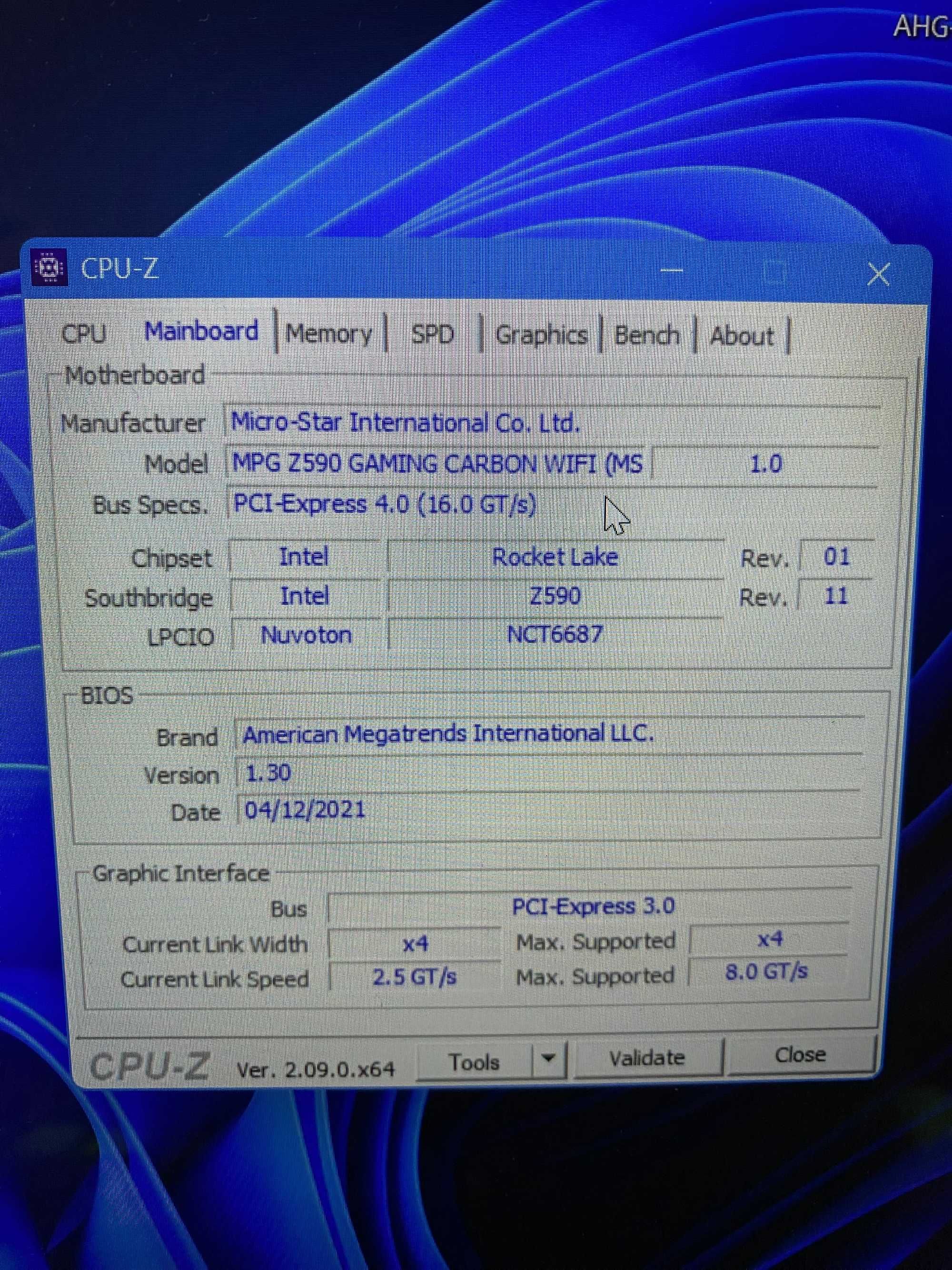 MSI MPG Z590 Gaming Carbon WiFi (socket 1200)