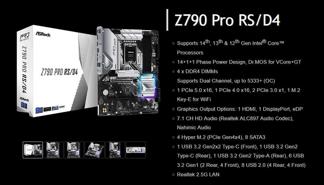 Motherboard Asrock Z790 Pro Rs/D4 com garantia