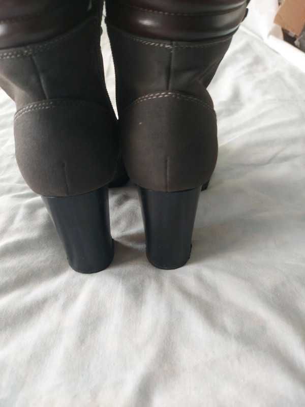 Szare buty na obcasie