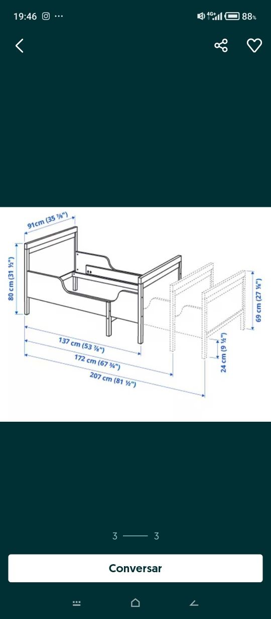 Cama sundvik extensível ikea