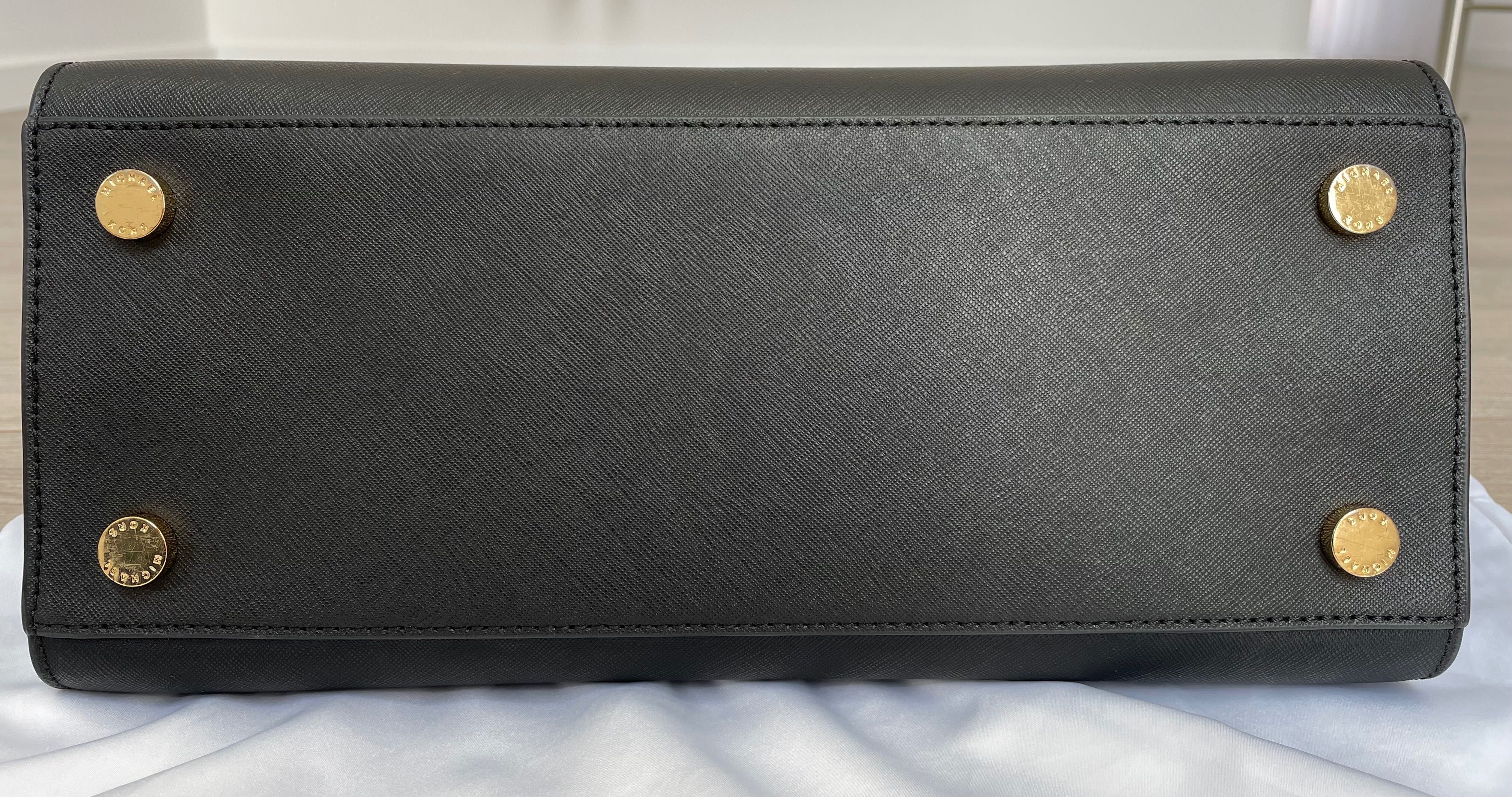 Mala satchel de pele preta da Michael Kors (selma) como nova