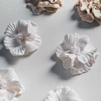 ślubne kolczyki kwiaty, z gliny polimerowej FIMO
