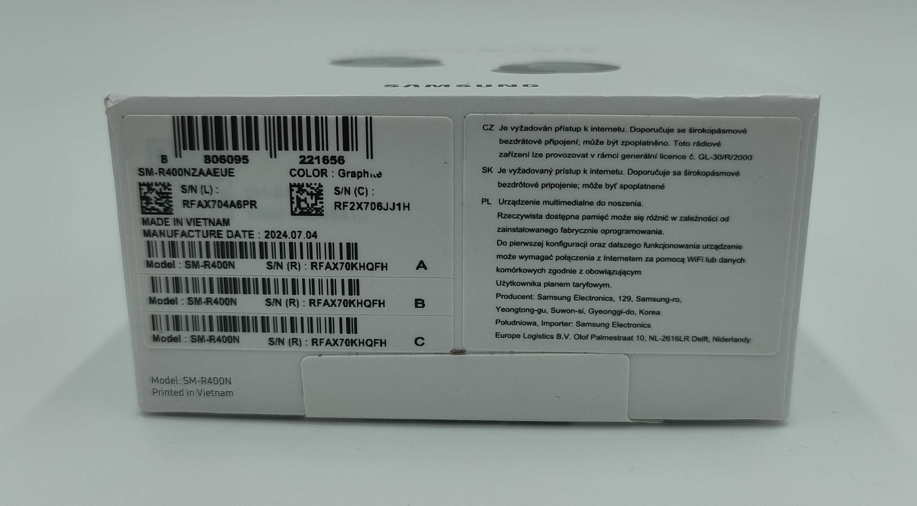 Słuchawki bezprzewodowe Samsung Galaxy Buds FE Grafitowe