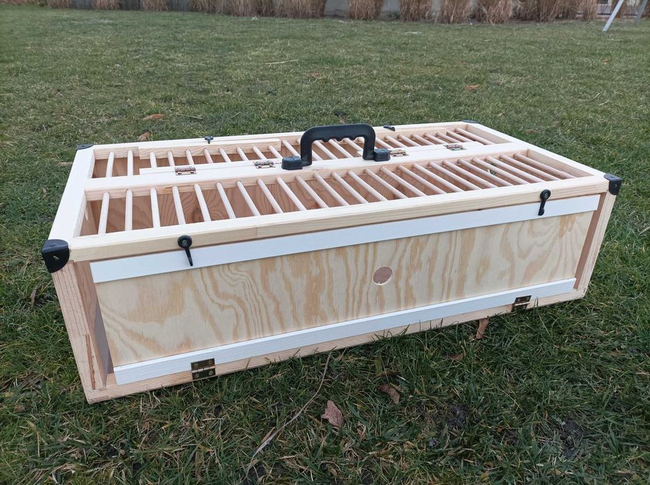 Kosz transportowy dla gołębi duży drewniany dzielony 80x40x23