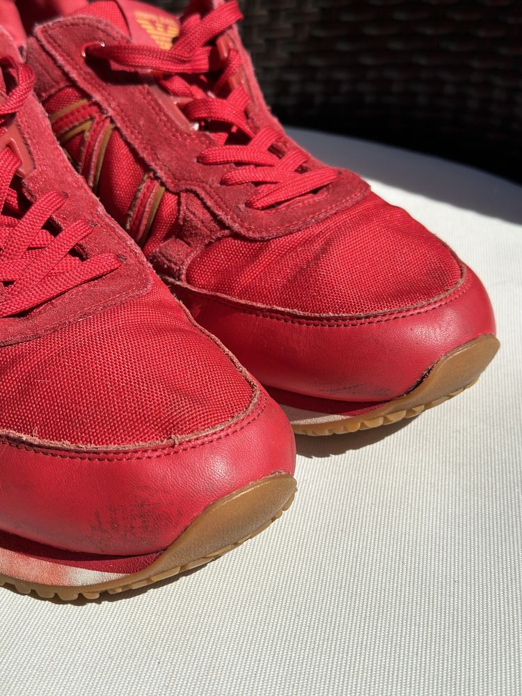 Sneakersy czerwone Armani Jeans 45