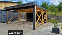 wiata samochodowa duża carport PREMIUM nowoczesny design na dwa auta