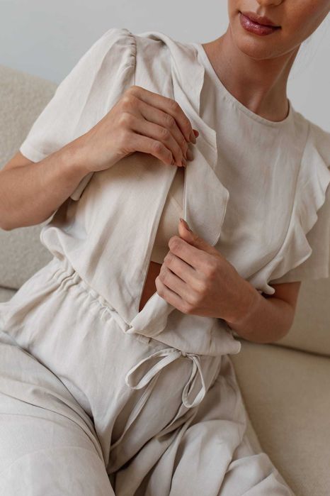 Beżowa sukienka ciążowa do karmienia Sweet Caroline BoooBYesss S