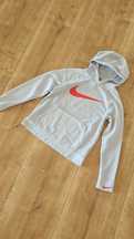 Bluza z kapturem hoodie. Nike. Baby blue / Szara. Wzór swoosh. M 38