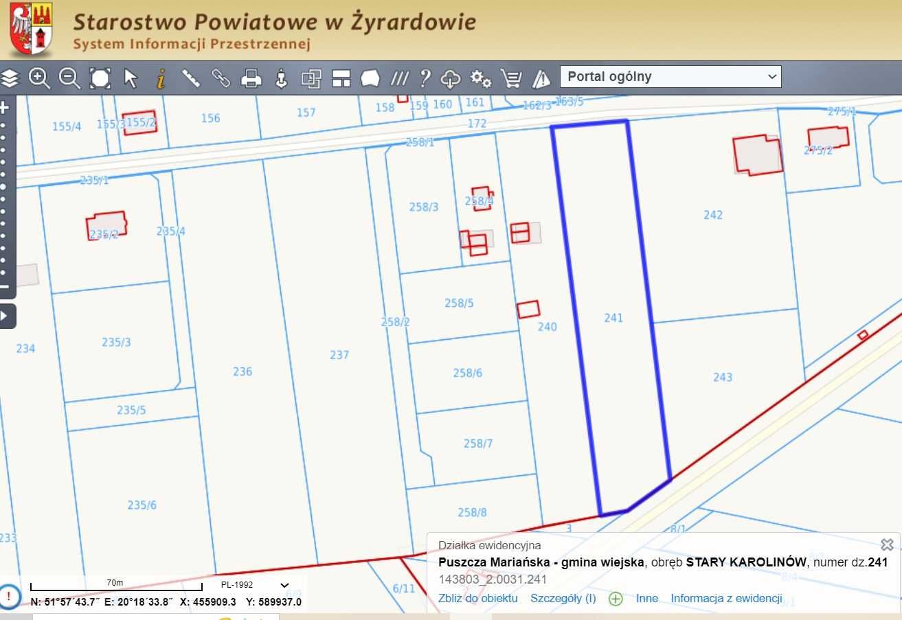 Piękna działka w Starym Karolinowie