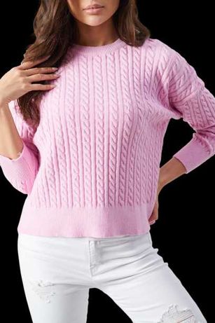Dzianinowy sweter z warkoczowym splotem roz. UNI