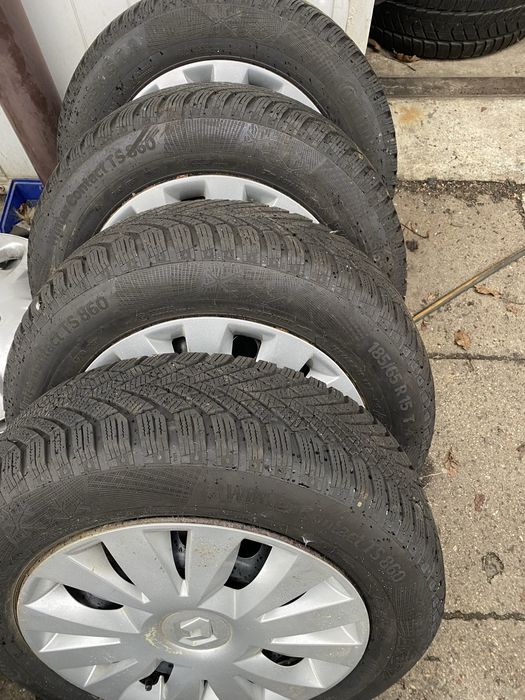 Koła zima 6J15 ET40 Renault Dacia 185/65R15 Continental 17r.7mm/kołpak