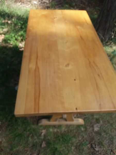 stół drewniany - drewno 124 cm x 65 cm i 4 krzesła drewniane od 95 zł
