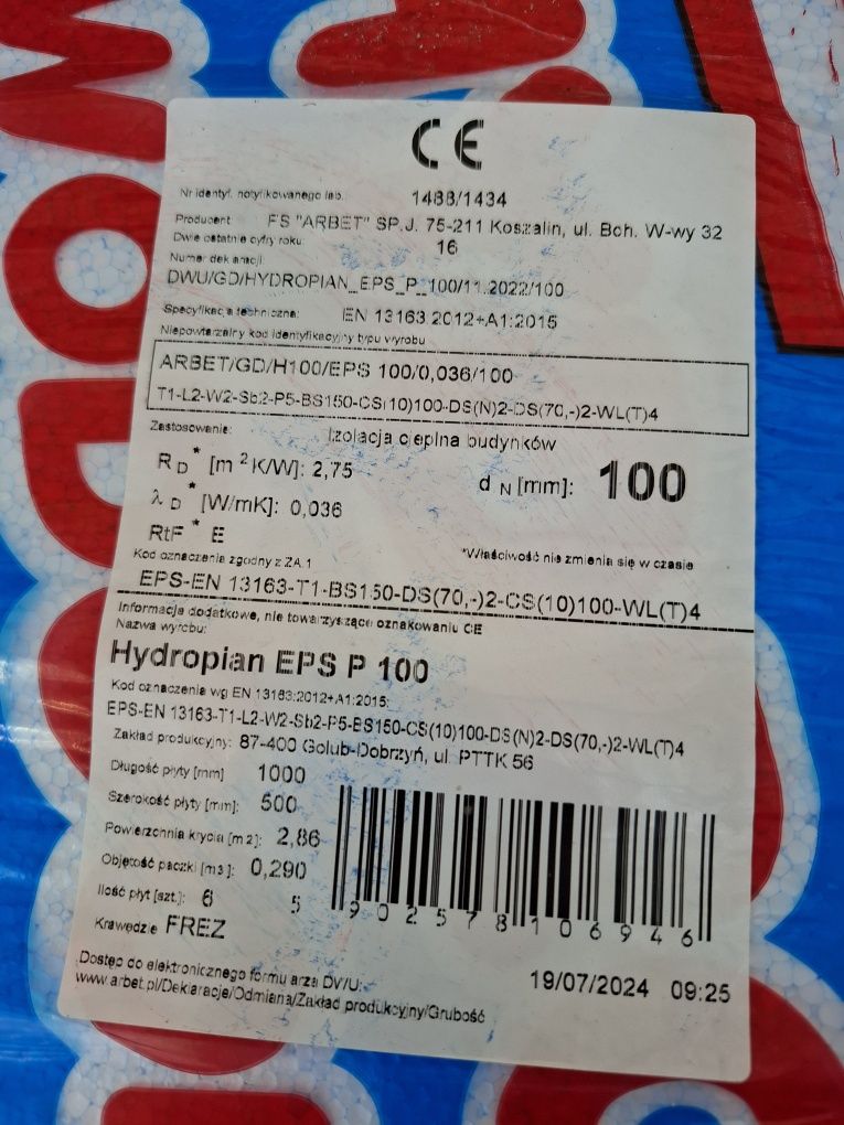 Hydropian, styropian Eps 100 ocieplenie izolacja  fundamentu