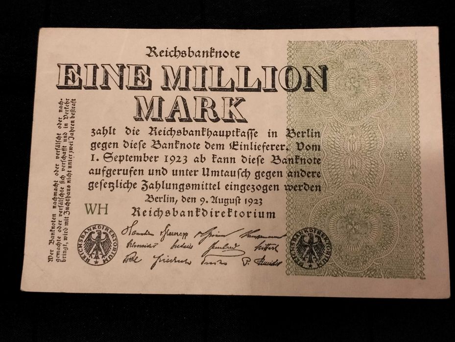 Banknot, 1 milion marek 1923, Niemcy