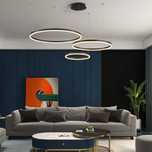LAMPA SUFITOWA CZARNA LED żyrandol ringi 80/60/40cm Z PILOTEM