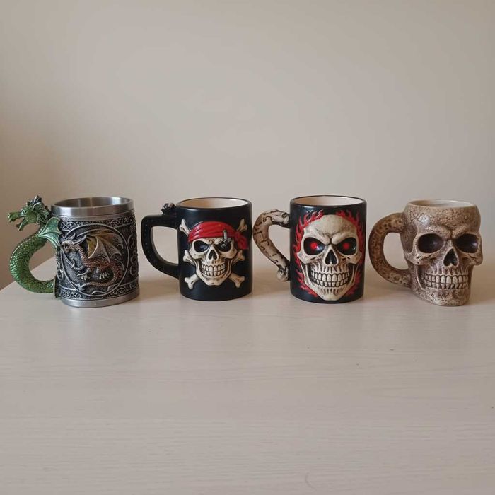 Conjunto de 4 canecas decorativas