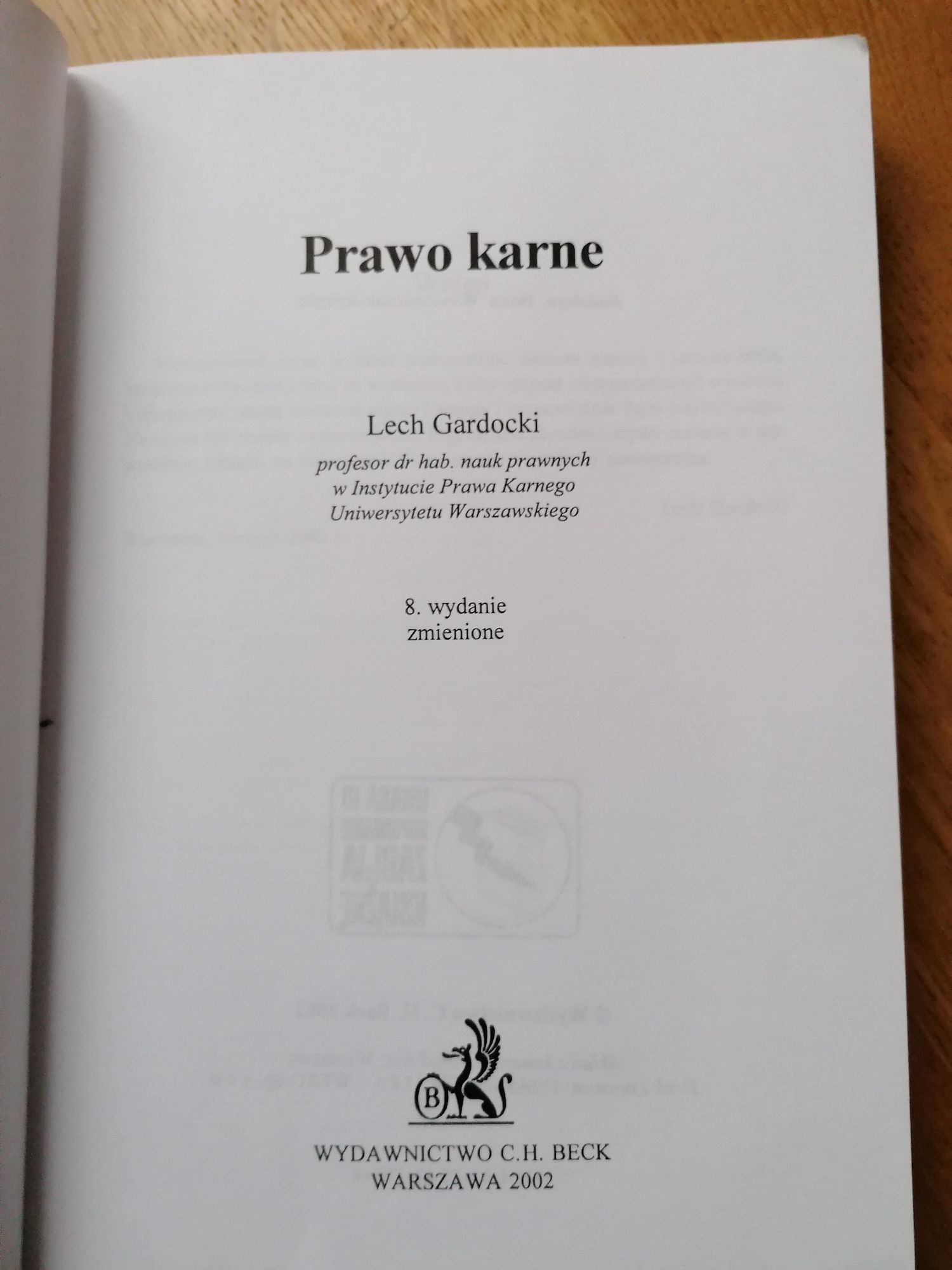 Prawo karne. Lech Gardocki.
