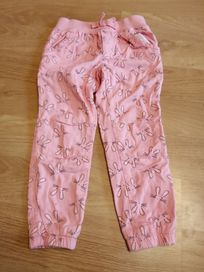 Różowe spodnie dla dziewczynki stan bardzo dobry 104 bawełniane