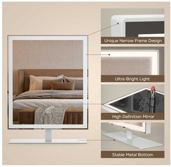 Lustro do makijażu z podświetleniem LED, 3 barwy światła ANTENLICHT