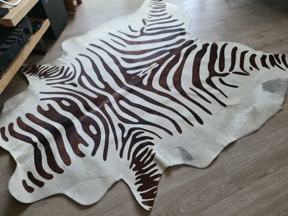 Tapete pele de vaca zebra