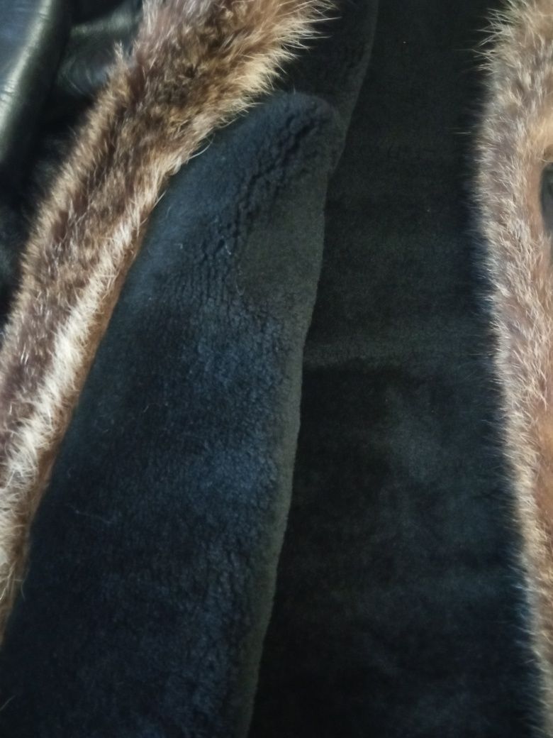 Мужская кожаная зимняя куртка р48, рост 170
