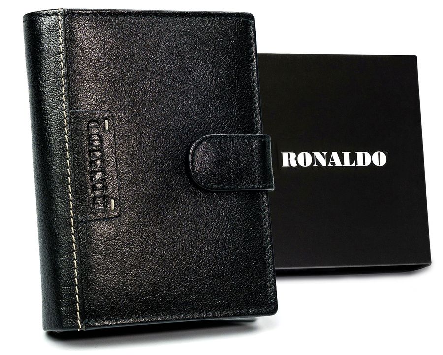 Skórzany portfel męski na zatrzask - Ronaldo