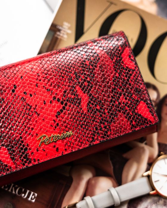 duży portfel damski z podwójną sekcją na bilon - peterson