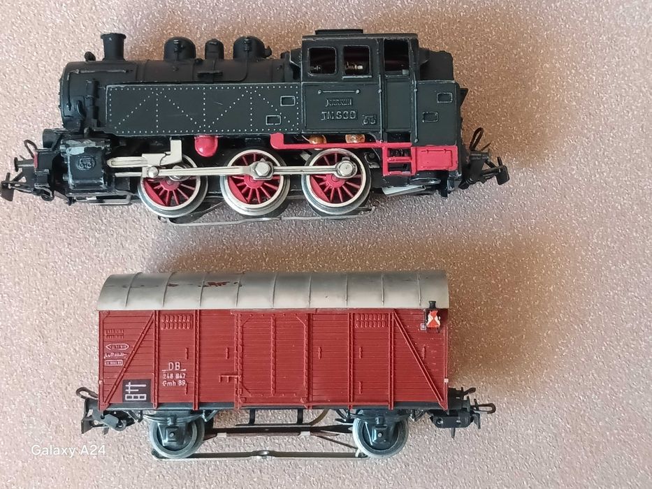 Залізниця паровоз BR80 Marklin TM 800 і критий вагон Marklin 4411  H0,