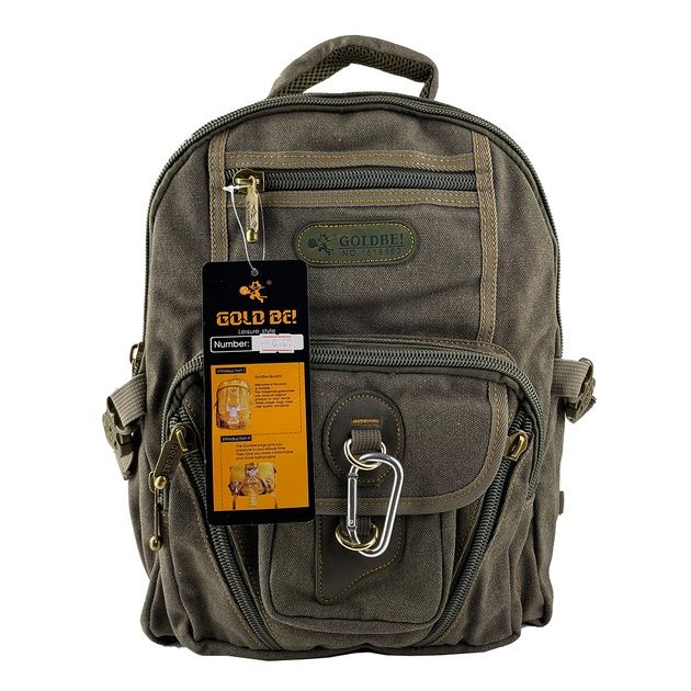Якісний брезентовий рюкзак gold be, невеликий рюкзак goldbe голдбі
