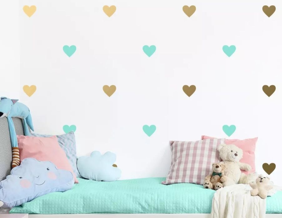 Lote de 30 corações em vinil azuis ou prateados