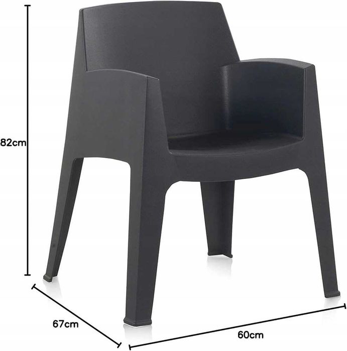 Krzesło ogrodowe Shaf Master z możliwością układania w stos, antracyt