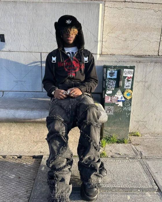 штаны в стиле у2к архив ск8 скейт стиль рик овенс sk8 Rick Owen's