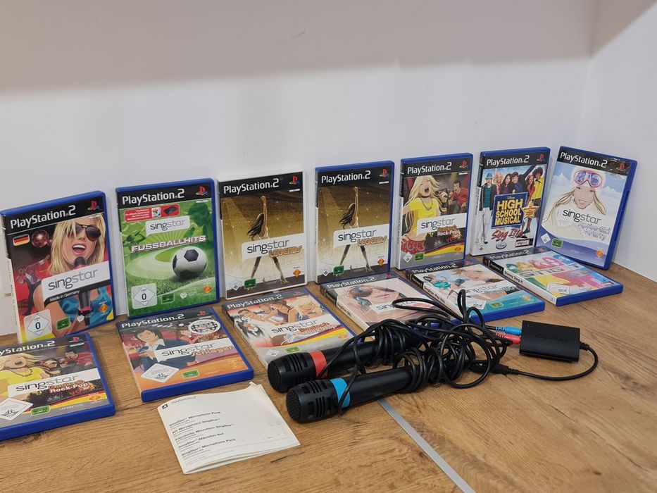 SingStar Ps2 gra Mega Pakiet plus mikrofony