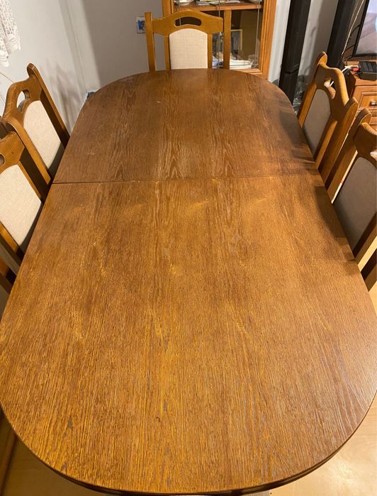 Duzy stół+ 6 krzeseł