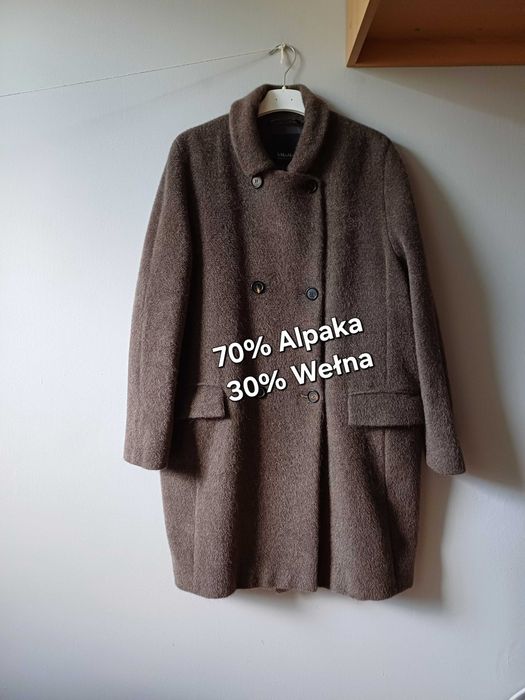 Max Mara dwurzędowy płaszcz wełna alpaka rozmiar XL