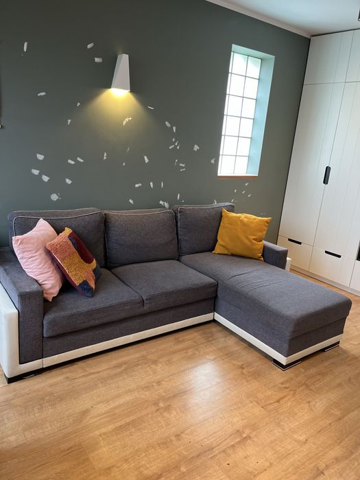 Narożnik .# wypoczynek# szary+biały