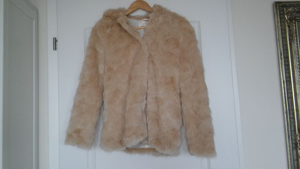 futro, futerko biszkoptowe jak norki, zara nowe urocze rozmiar xs,